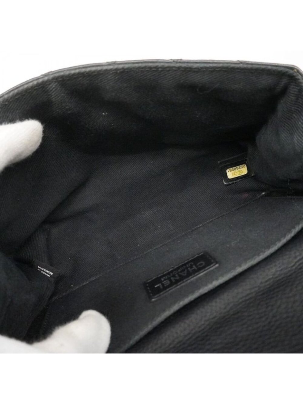 Chanel Waist Bag 2.55 Caviar Leather Black Silver - Picture 4 of 10